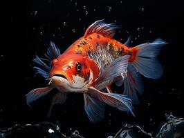 AI generated koi carp portrait, generative ai photo