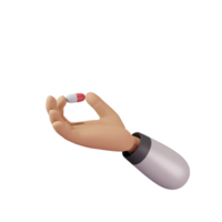 3d main en portant médicament icône isolé sur transparent fond-3d illustration png