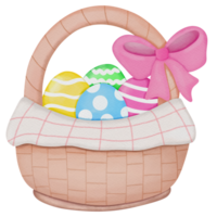 Clipart Basket with Easter eggs png