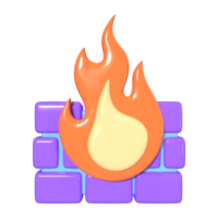 brandmuur 3d illustratie icoon png