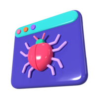 malware 3d ilustración icono png