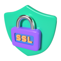 ssl 3d ilustração ícone png