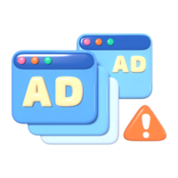 adware 3d ilustración icono png