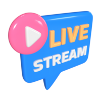 Live-Streaming-Symbol für 3D-Illustration png