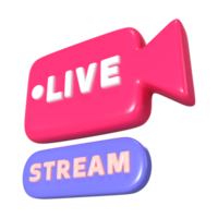 icona dell'illustrazione 3d in streaming live png