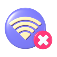 Wi-fi desconectado 3d ilustração ícone png