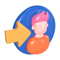 iniciar sesión 3d ilustración icono png