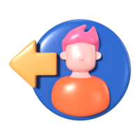 Logout 3D Illustration Icon png