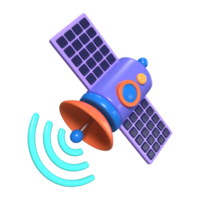 icono de ilustración 3d de satélite png