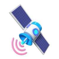 icono de ilustración 3d de satélite png