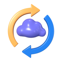 Cloud Synchronization 3D Illustration Icon png