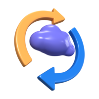 Cloud Synchronization 3D Illustration Icon png