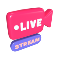 icona dell'illustrazione 3d in streaming live png