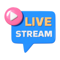 icona dell'illustrazione 3d in streaming live png