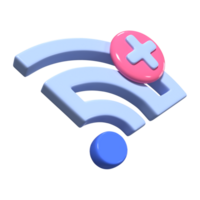 Wi-Fi disconnesso 3d illustrazione icona png