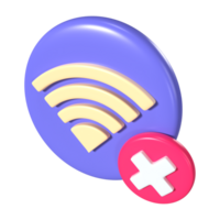 Wifi desconectado 3d ilustración icono png