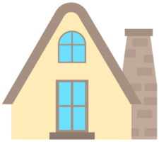 Little town home sweet home hand drawn building architecture collection set cute house png