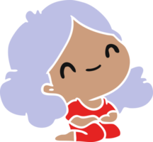 desenho animado ilustração do uma fofa kawaii menina png