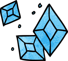 hand drawn textured cartoon doodle of some diamonds png