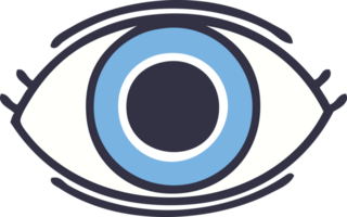 flat color retro cartoon of a eye png