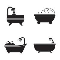 bathtub icon logo vector design template