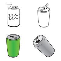 bebida latas icono logo vector diseño modelo