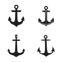 anchor icon logo vector design template