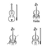 violin icon logo vector design template