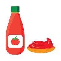 tomate salsa icono logo vector diseño modelo