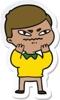 sticker of a cartoon angry man png