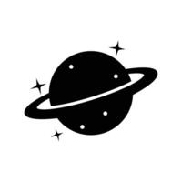 galaxy planet and satellite icon vector design template