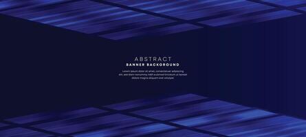 Abstract dark blue gradient overlay background with modern geometric square shape graphic element. Navy blue stripes diagonal paper cut banner suit for brochure, poster, website, header, corporate vector