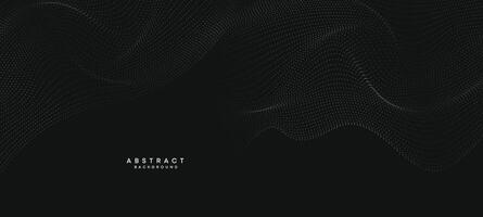 Abstract black, white Gradient Flowing Dot Waving Particle geometric Technology Background. Digital Futuristic duck grey Gradient Dotted Wave. Concept For Science, Music cover, website, header vector