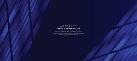 Abstract dark blue gradient overlay background with modern geometric square shape graphic element. Navy blue stripes diagonal paper cut banner suit for brochure, poster, website, header, corporate vector