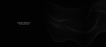 Abstract black, white Gradient Flowing Dot Waving Particle geometric Technology Background. Digital Futuristic duck grey Gradient Dotted Wave. Concept For Science, Music cover, website, header vector