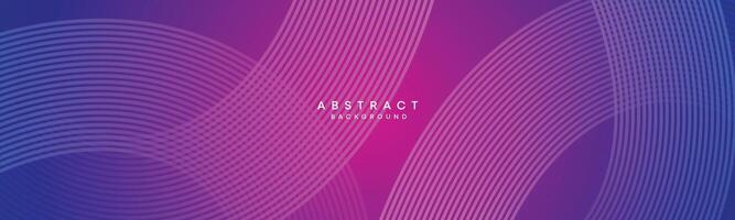 Blue, purple gradient abstract waving circles lines Technology web banner background. Modern magenta, pink gradient with glowing lines and shiny geometric diagonal shape for brochure, cover, header vector