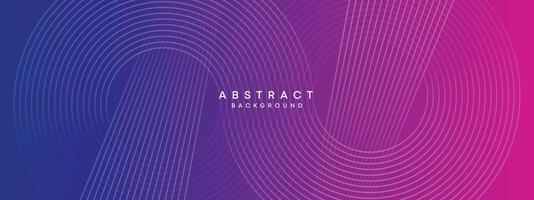 Blue, purple gradient abstract waving circles lines Technology web banner background. Modern magenta, pink gradient with glowing lines and shiny geometric diagonal shape for brochure, cover, header vector