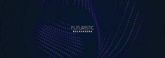 background in futuristic data technology. Halftone waves with dots. flowing dots on a dark blue backdrop. Particles of digital waves in abstraction. Background for an abstract halftone illustration vector