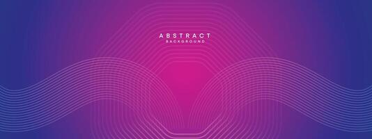 Blue, purple gradient abstract waving circles lines Technology web banner background. Modern magenta, pink gradient with glowing lines and shiny geometric diagonal shape for brochure, cover, header vector