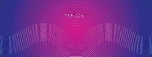 Blue, purple gradient abstract waving circles lines Technology web banner background. Modern magenta, pink gradient with glowing lines and shiny geometric diagonal shape for brochure, cover, header vector