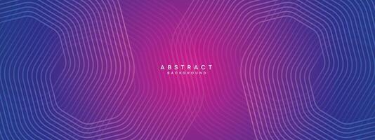Blue, purple gradient abstract waving circles lines Technology web banner background. Modern magenta, pink gradient with glowing lines and shiny geometric diagonal shape for brochure, cover, header vector