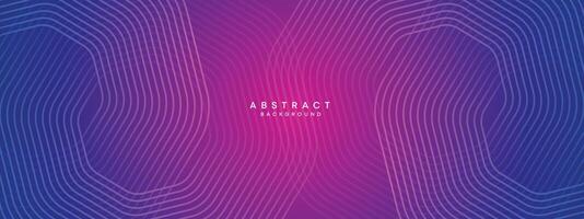 Blue, purple gradient abstract waving circles lines Technology web banner background. Modern magenta, pink gradient with glowing lines and shiny geometric diagonal shape for brochure, cover, header vector