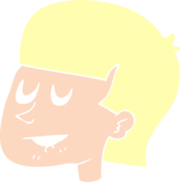 flat color illustration of man biting lip png