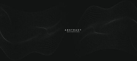 Abstract black, white Gradient Flowing Dot Waving Particle geometric Technology Background. Digital Futuristic duck grey Gradient Dotted Wave. Concept For Science, Music cover, website, header vector