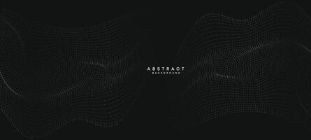 Abstract black, white Gradient Flowing Dot Waving Particle geometric Technology Background. Digital Futuristic duck grey Gradient Dotted Wave. Concept For Science, Music cover, website, header vector