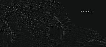 Abstract black, white Gradient Flowing Dot Waving Particle geometric Technology Background. Digital Futuristic duck grey Gradient Dotted Wave. Concept For Science, Music cover, website, header vector