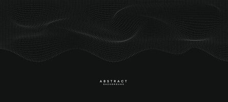 Abstract black, white Gradient Flowing Dot Waving Particle geometric Technology Background. Digital Futuristic duck grey Gradient Dotted Wave. Concept For Science, Music cover, website, header vector