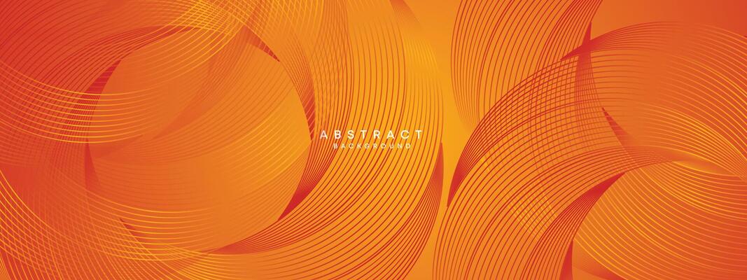 Abstract Red, Orange Waving Circles Lines Technology Background. Modern Orange Gradient with Glowing Lines, Shiny Geometric Shape Diagonal. for Brochure, Cover, Poster, Banner, Website, Header, flyer