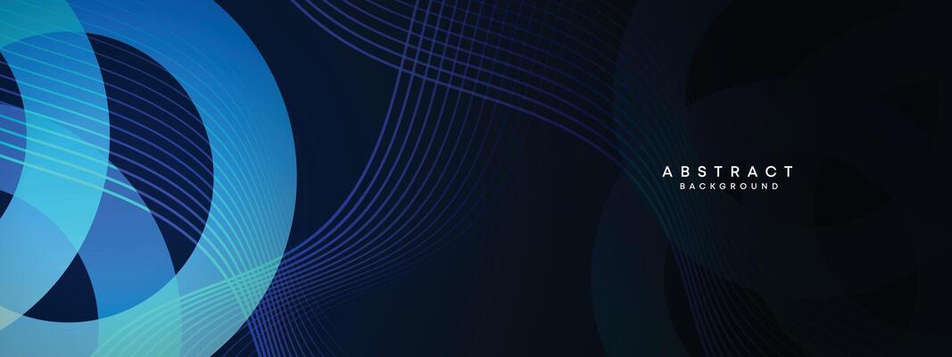 Abstract gradient dark navy blue web banner. dark blue light business banner design background. diagonal geometric pattern circle, and square shape for poster, cover, presentation, flyer, or header