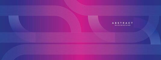 Blue, purple gradient abstract waving circles lines Technology web banner background. Modern magenta, pink gradient with glowing lines and shiny geometric diagonal shape for brochure, cover, header vector